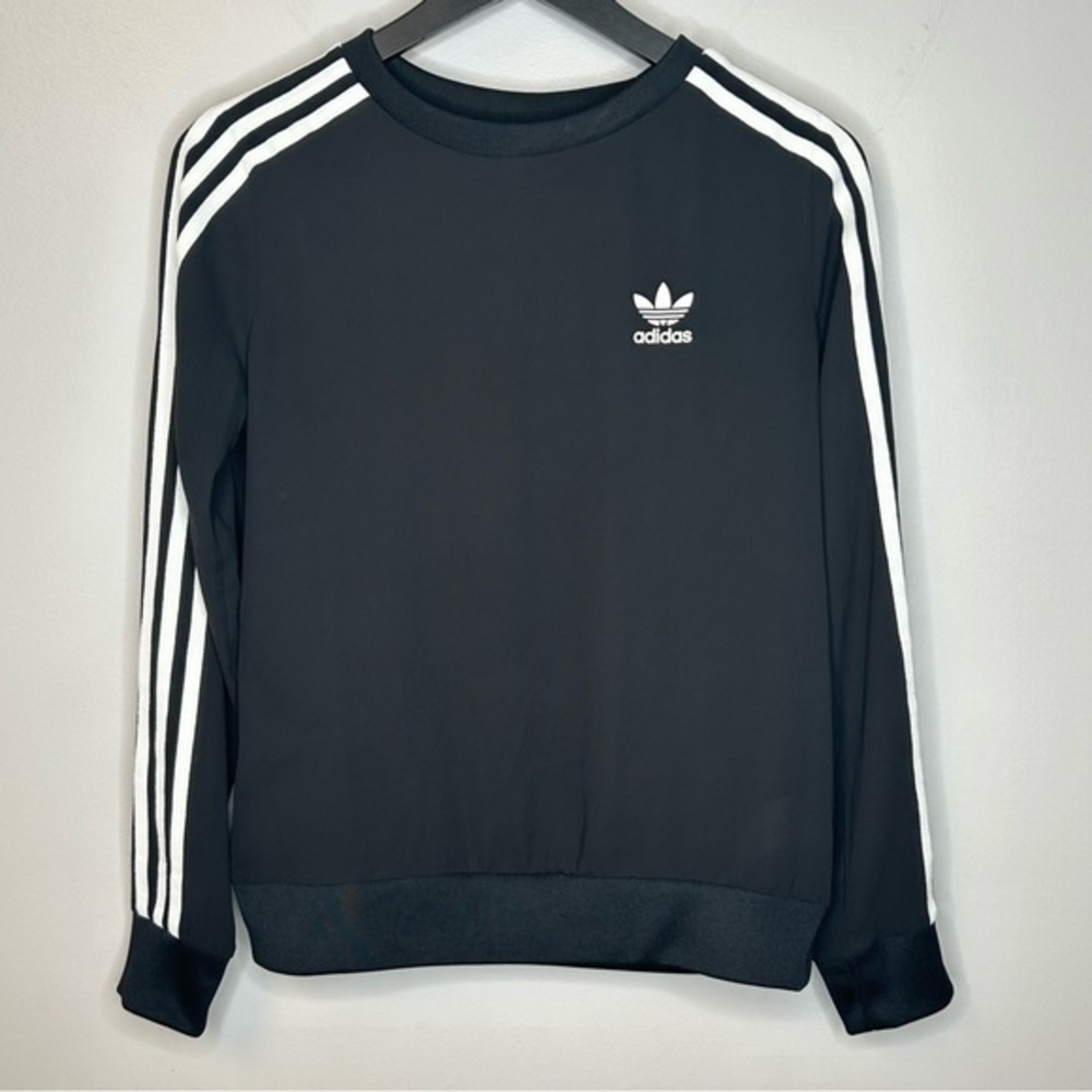 Adidas Originals Three Stripe Chiffon Sweatshirt Size 8 - Picture 5 of 11